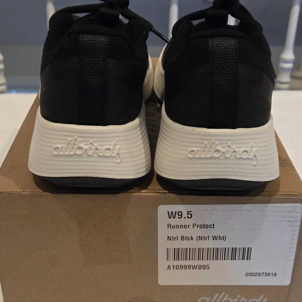 Allbirds Black and White Runner Protect Sneakers - Picture 3 of 7